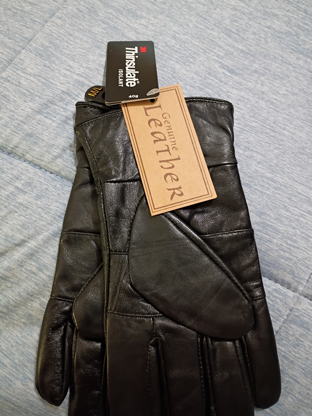 Genuine Leather Thinsulate Ladie's Black Gloves